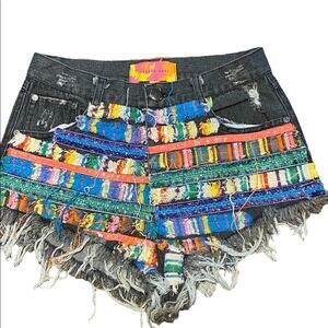 English Rose Womens Size Small Decorated Festival Short Shorts